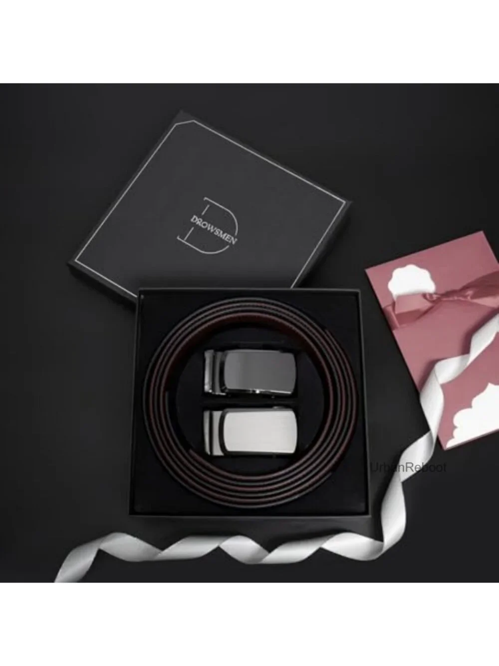 2 Pack Leather Ratchet Belt Gift Set Adjustable Trim-to-Fit 28-62